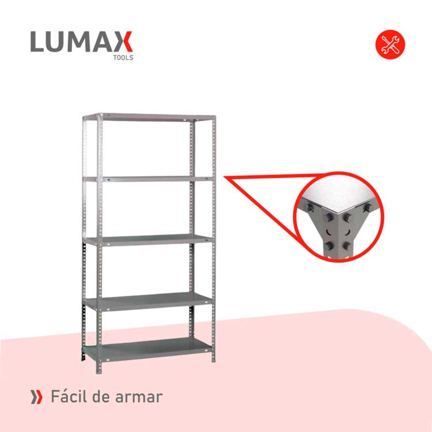 EXHIBIDOR REPISA METALICA ARMABLE 120X60X200 - 6