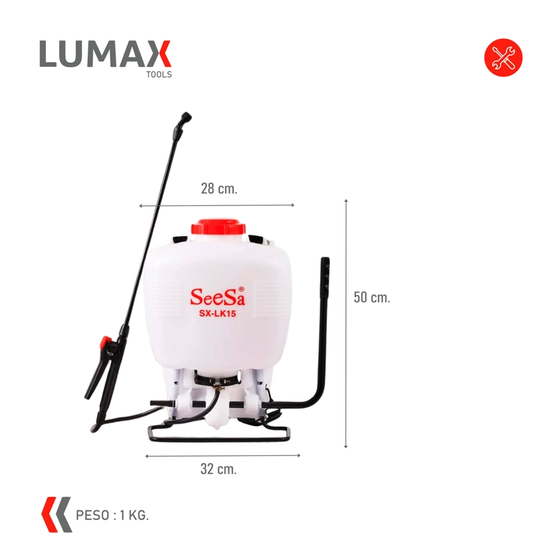 FUMIGADORA DE ESPALDA MANUAL 15 LTS PULVERIZADORA - 3