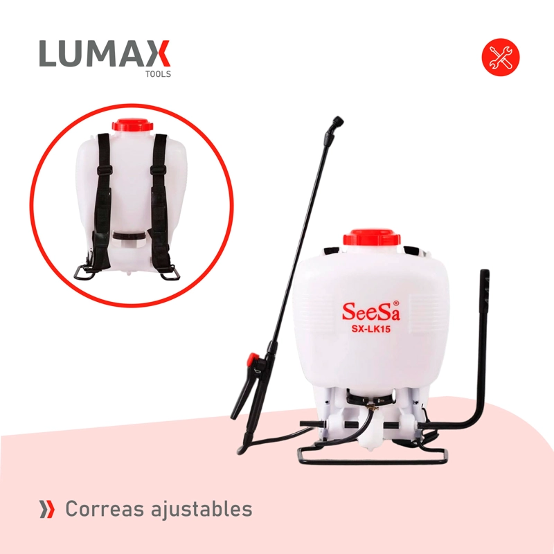 FUMIGADORA DE ESPALDA MANUAL 15 LTS PULVERIZADORA - 6