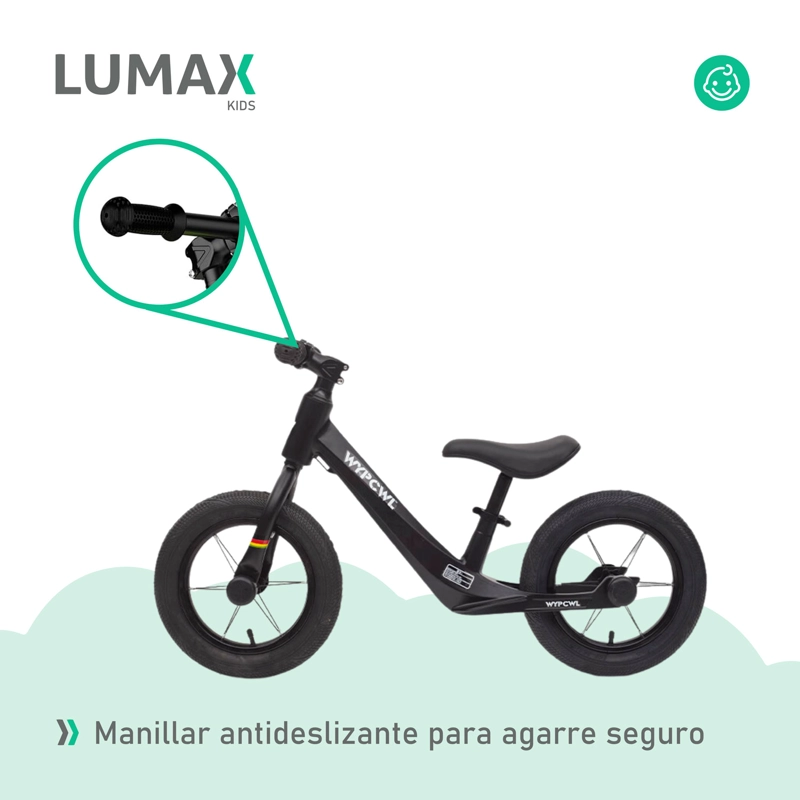 BICICLETA SIN PEDALES APRENDIZAJE NIÑOS PATACLETA NEGRA - 5