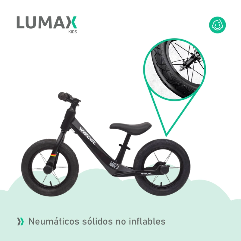 BICICLETA SIN PEDALES APRENDIZAJE NIÑOS PATACLETA NEGRA - 6
