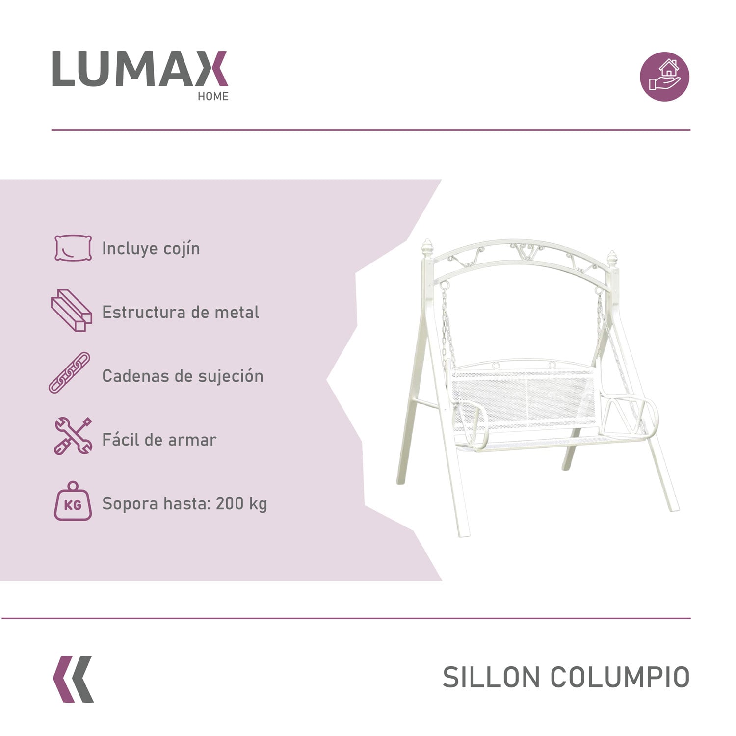SILLON COLUMPIO AL AIRE LIBRE JARDIN TERRAZA PATIO - 2