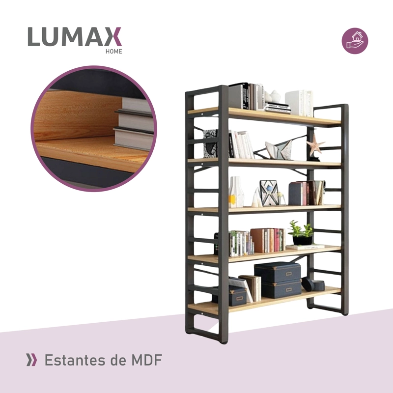 ESTANTE EXHIBIDOR BIBLIOTECA 5 NIVELES CON REPISA 175X33X140 - 6