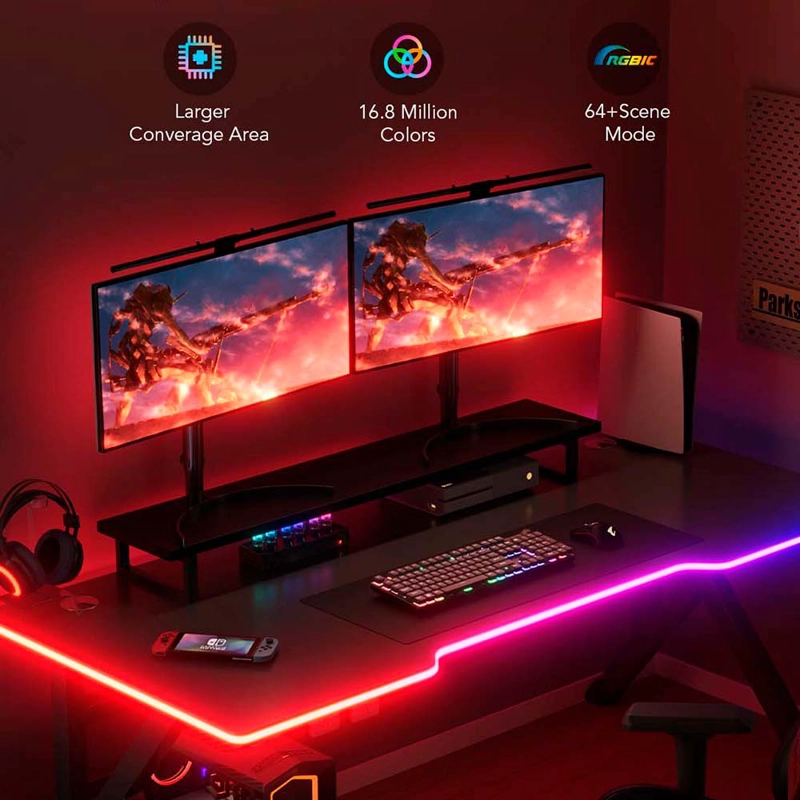LUZ LED GOVEE TIRA NEÓN GAMER RGBIC AJUSTABLE ESCRITORIO H61C3 - 5