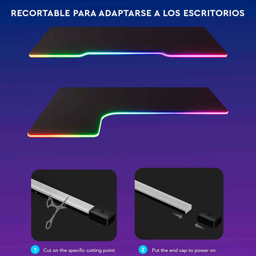 LUZ LED GOVEE TIRA NEÓN GAMER RGBIC AJUSTABLE ESCRITORIO H61C3 - 6