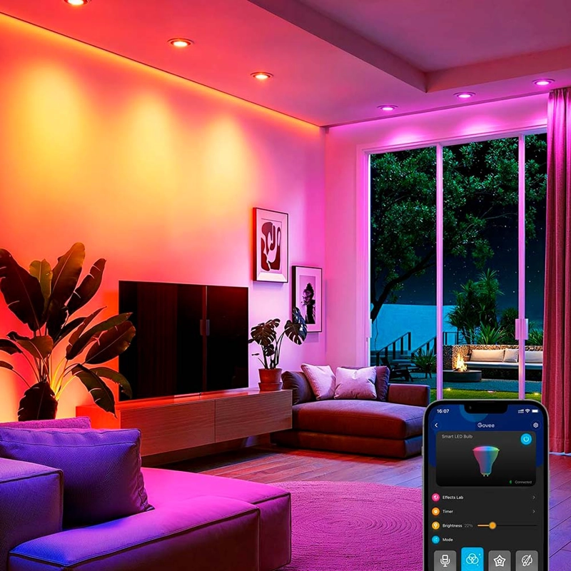 SET DE 2X GOVEE H600D AMPOLLETAS WIFI SMART GU10 RGBWW - 4