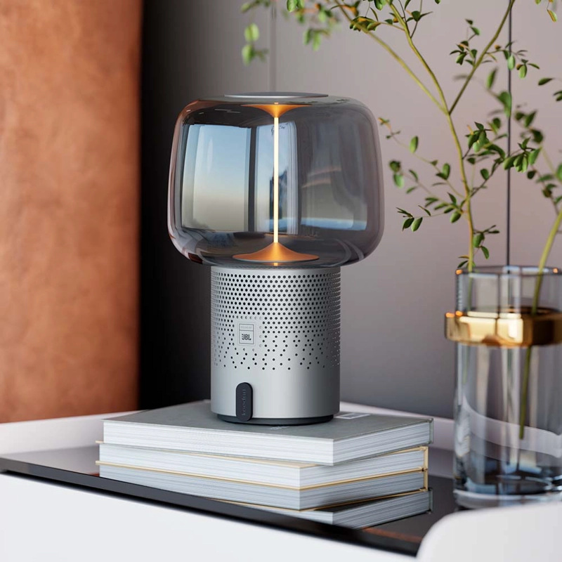 LAMPARA SERENA PLAY CON PARLANTE JBL KOODUU FROSTED SILVER - 5