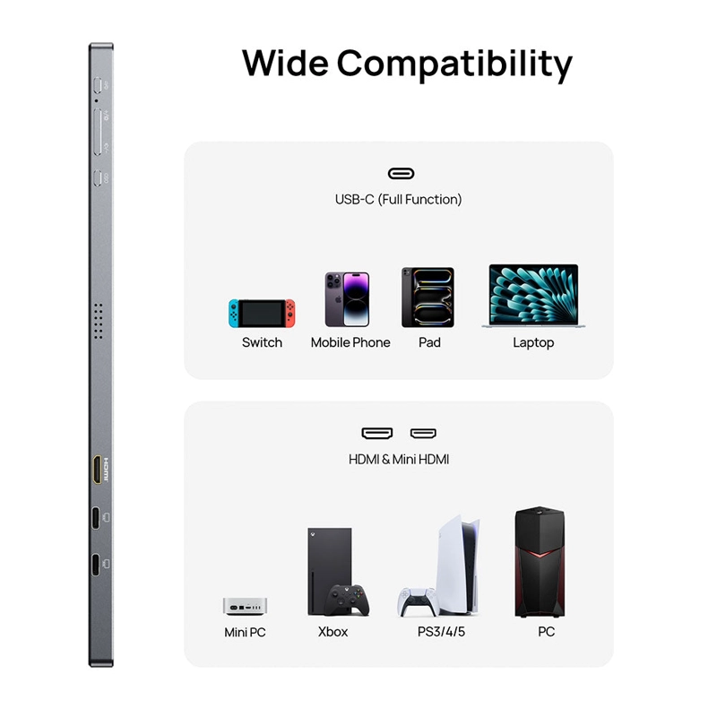 MONITOR PORTATIL Z1C PLUS ARZOPA 17,3” IPS 1080P FHD - 7