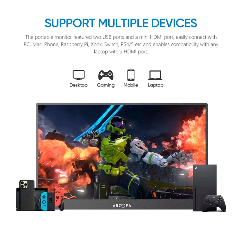 MONITOR PORTATIL A1T TOUCH ARZOPA 15,6” IPS 1080P FHD - 5