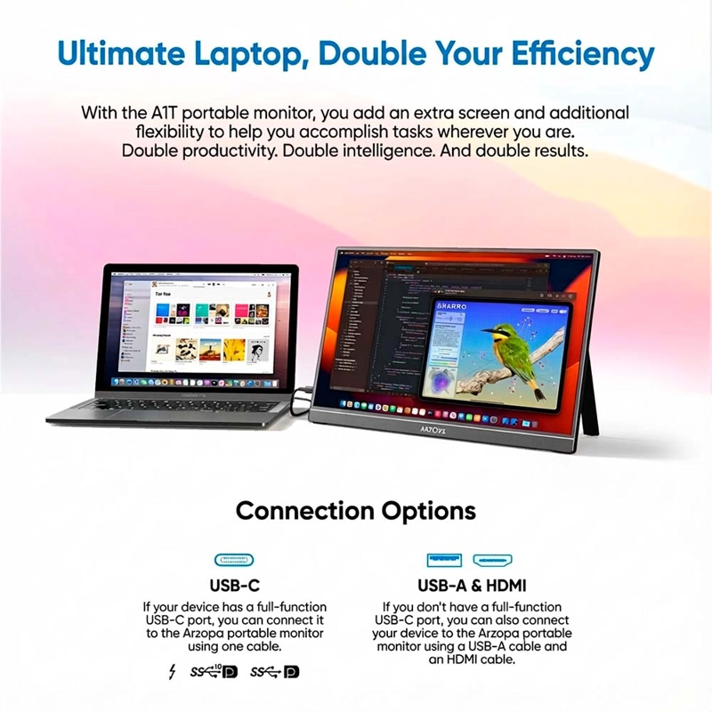 MONITOR PORTATIL A1T TOUCH ARZOPA 15,6” IPS 1080P FHD - 6