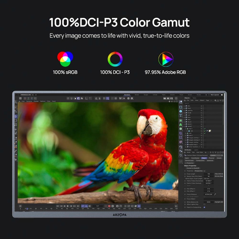 MONITOR PORTATIL A3C PRO ARZOPA DE 13,3 OLED 1080P FHD - 4