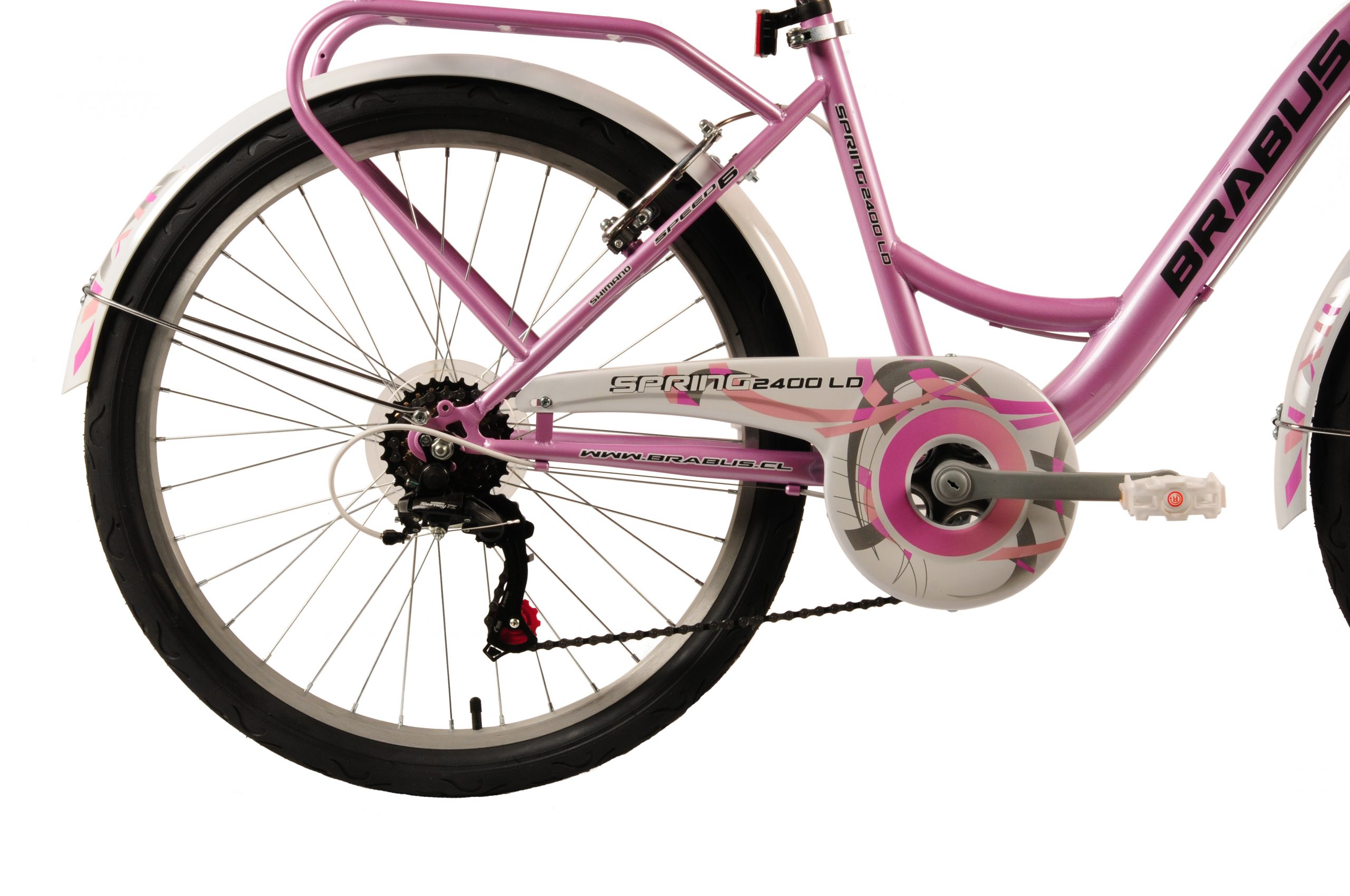 BICICLETA BRABUS SPRING ARO 24 ROSADO - 4
