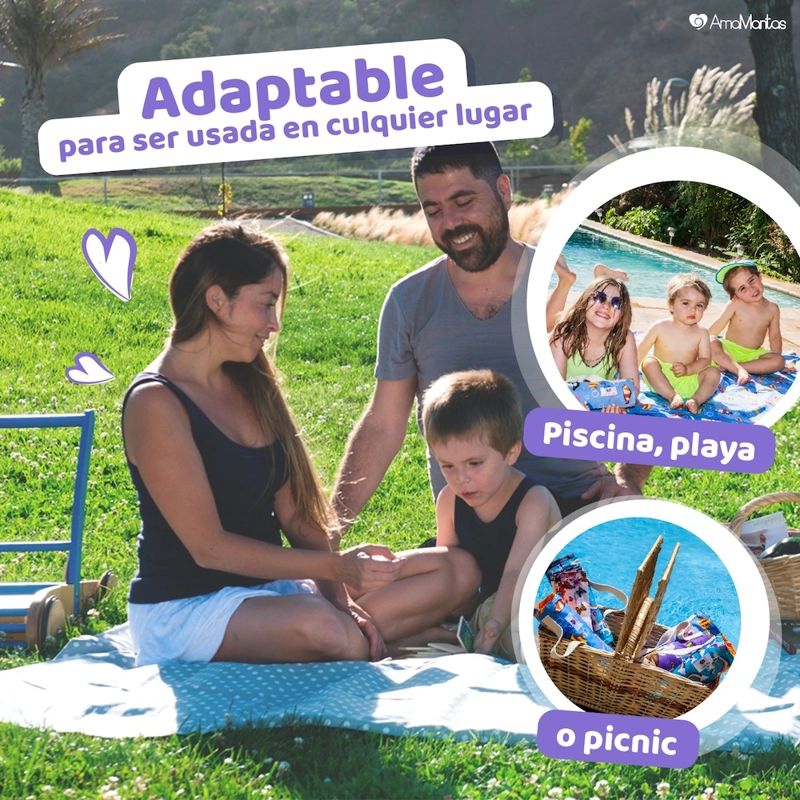 MANTA SUAVE E IMPERMEABLE PICNIC, PASEO Y JUEGO NIÑA - 6
