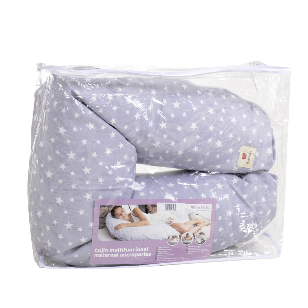 COJÍN MULTIFUNCIONAL MATERNAL MICROPERLAS GRIS - 8