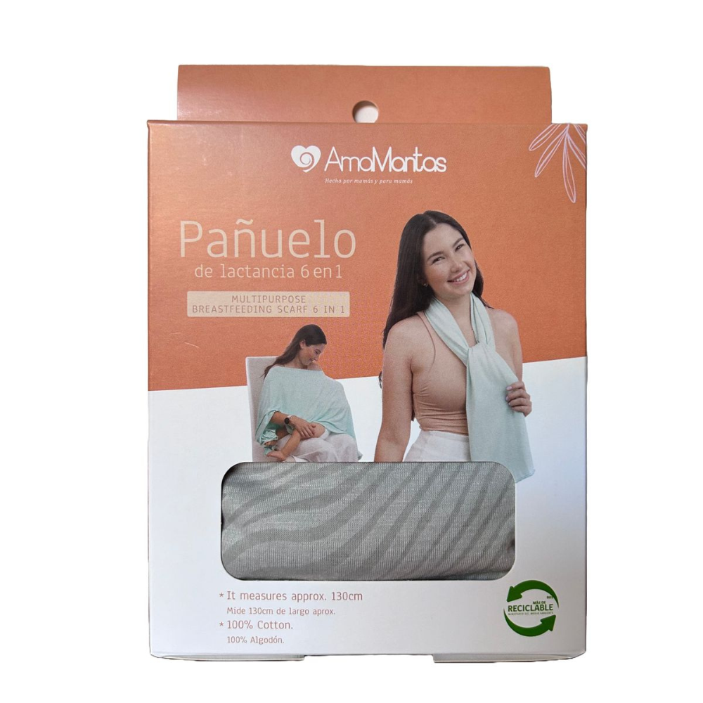 PAÑUELO AMAMANTAS LACTANCIA MULTIUSO PERLA GRIS - 2