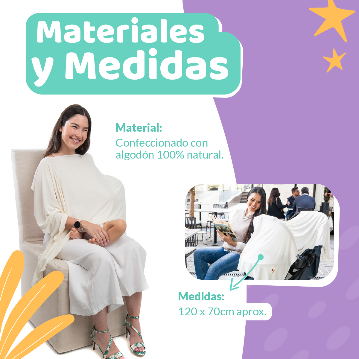 PAÑUELO AMAMANTAS LACTANCIA MULTIUSO PERLA GRIS - 5