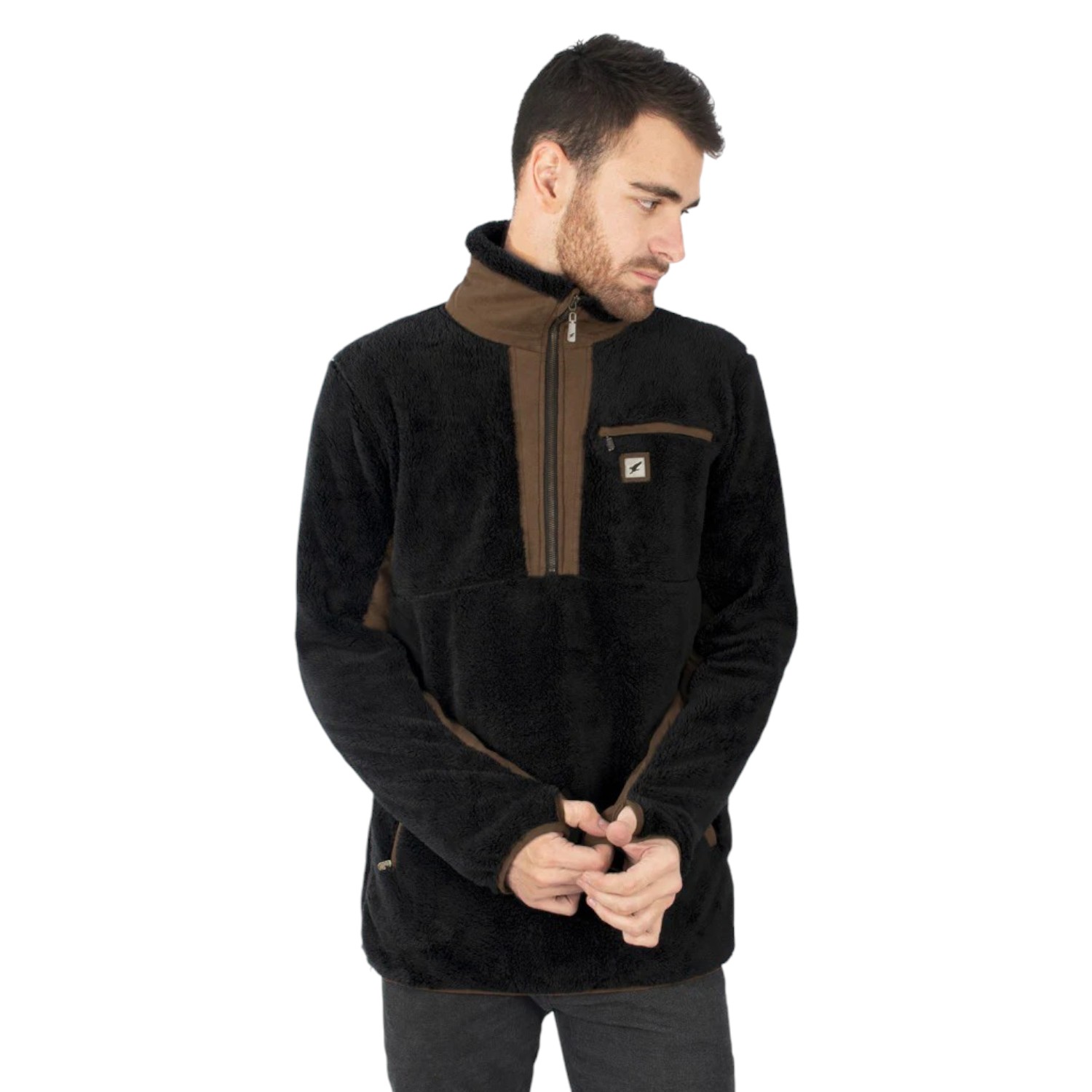 POLERÓN CHIPORRO SHAGGY LANDER HOMBRE NEGRO FALCONE - 2