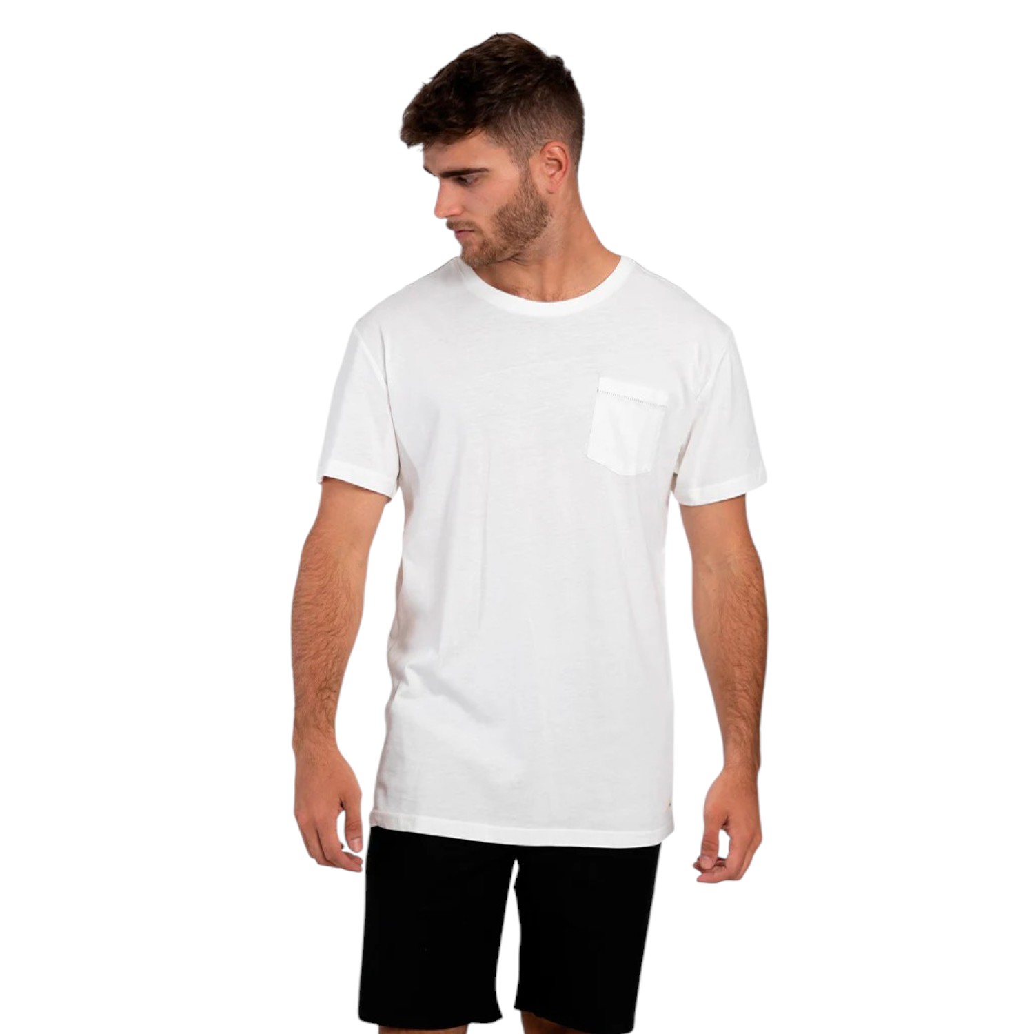 POLERA ORGÁNICA CON BOLSILLO BLANCO HOMBRE FALCONE - 1