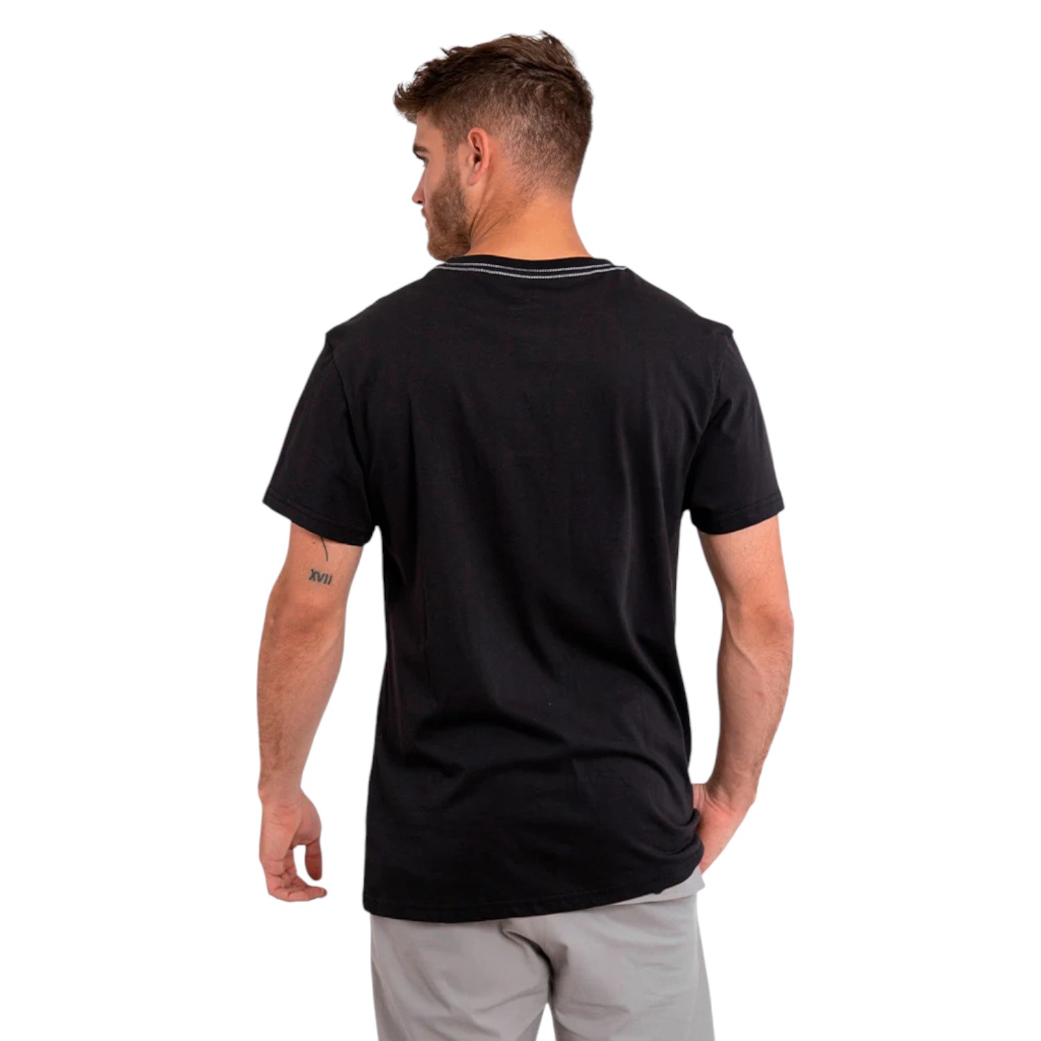 POLERA ORGÁNICA CON BOLSILLO NEGRO HOMBRE FALCONE - 3