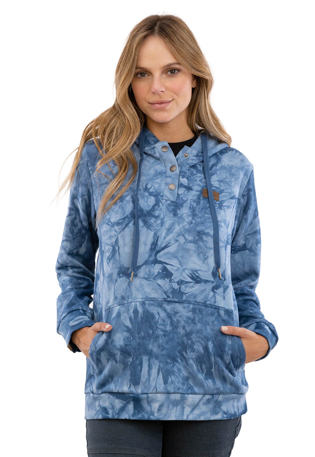 POLERON TIE-DYE WILD AZUL MUJER FALCONE - 1