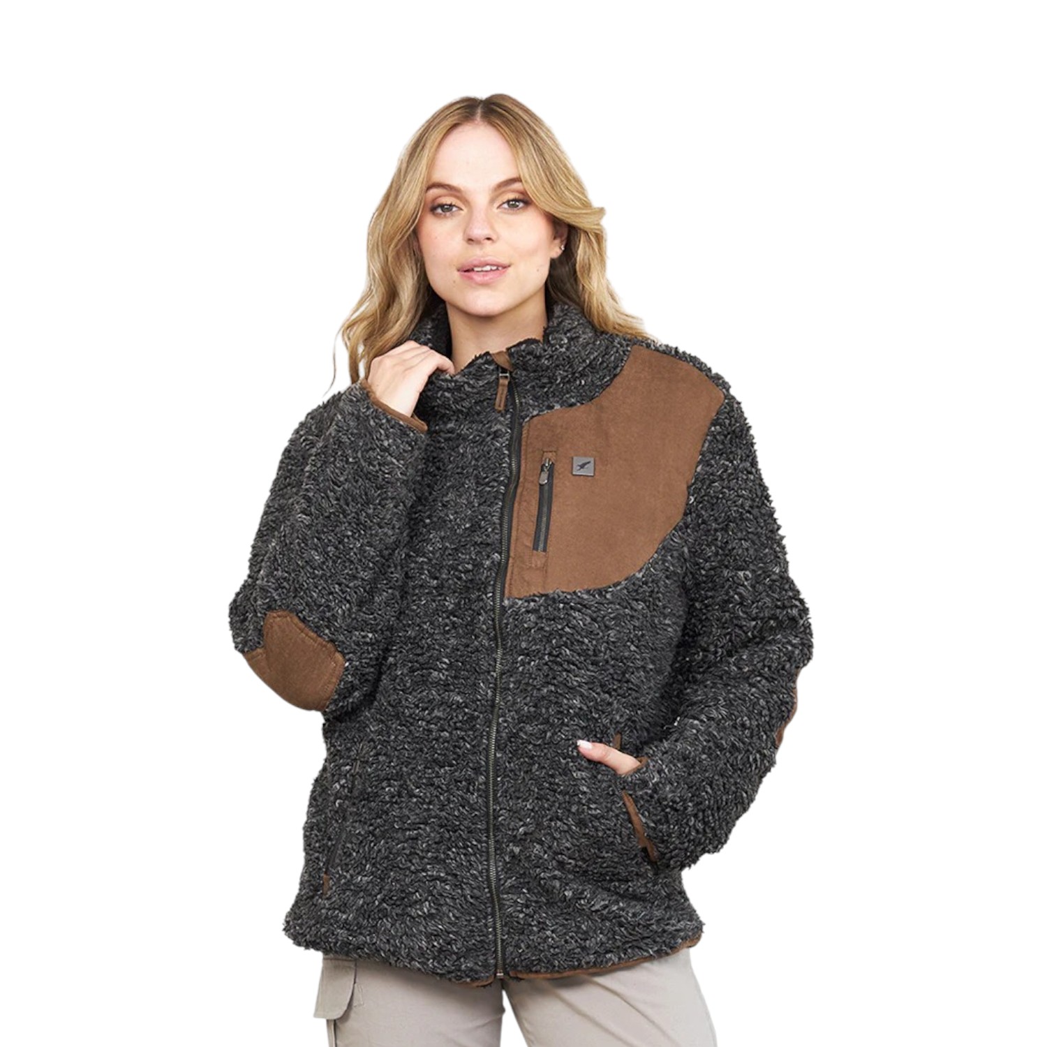 CHAQUETA CHIPORRO LUMBER NEGRO MELANGE MUJER FALCONE - 1