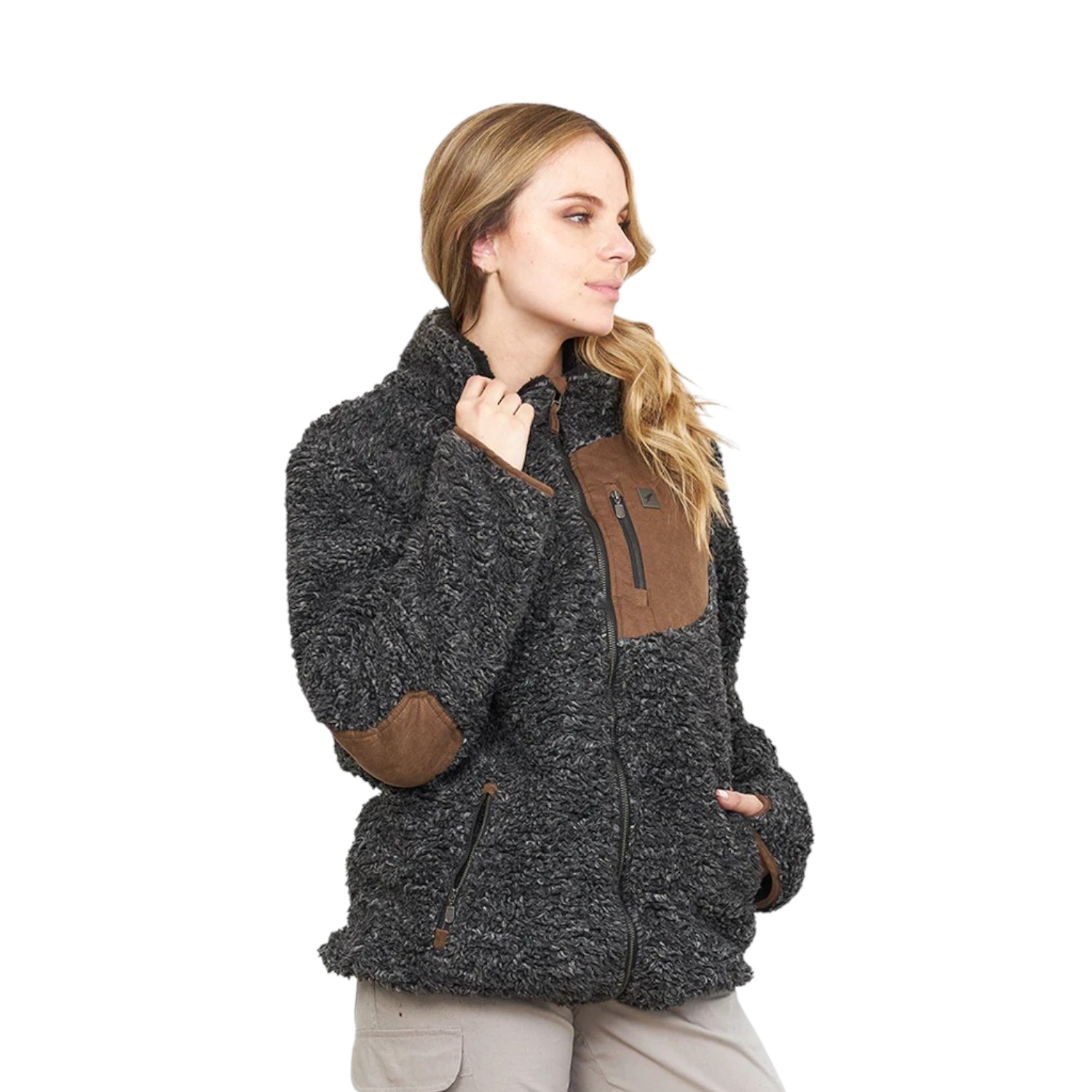CHAQUETA CHIPORRO LUMBER NEGRO MELANGE MUJER FALCONE - 2