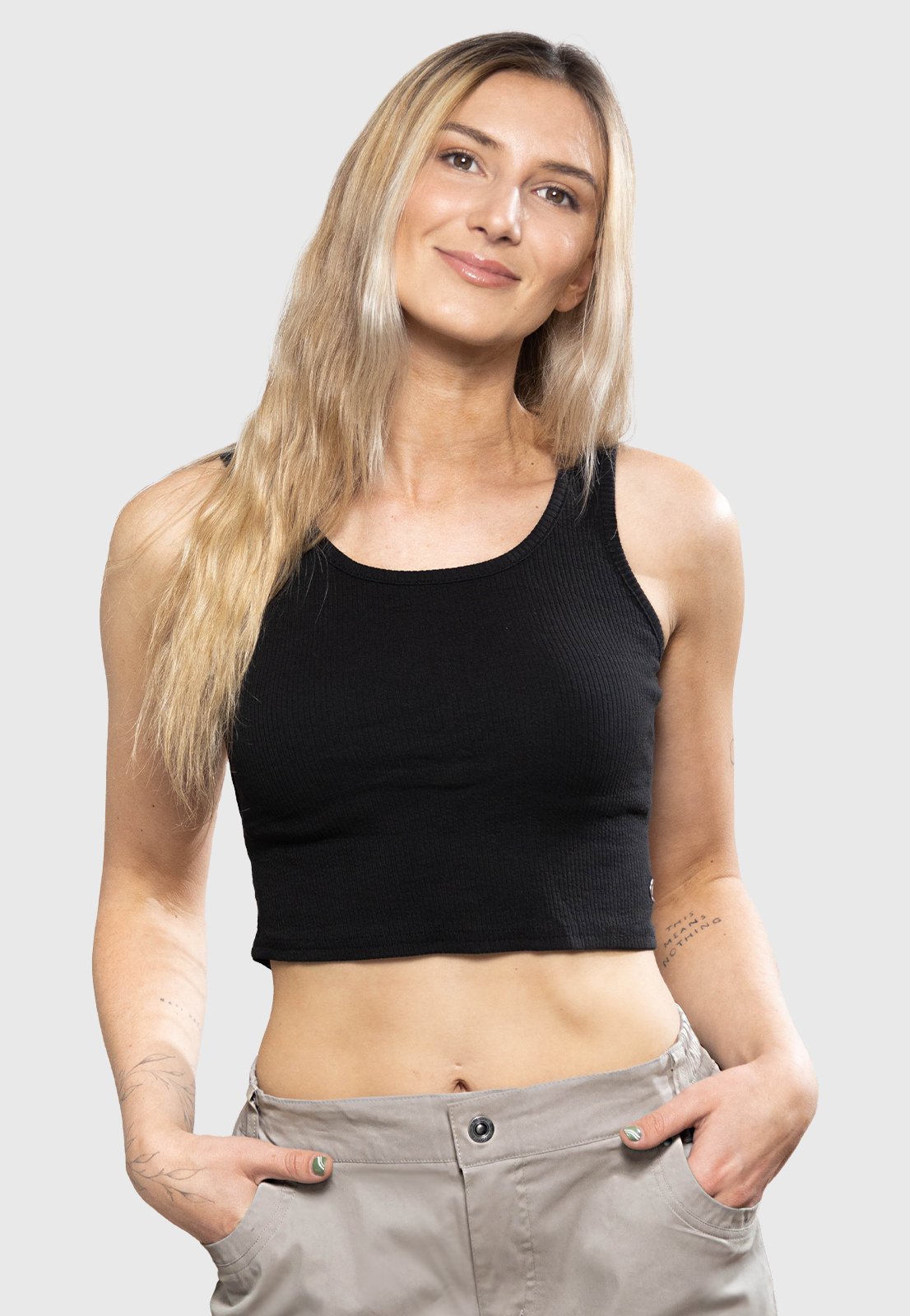 CROP TOP ALL DAY NEGRO MUJER FALCONE - 1