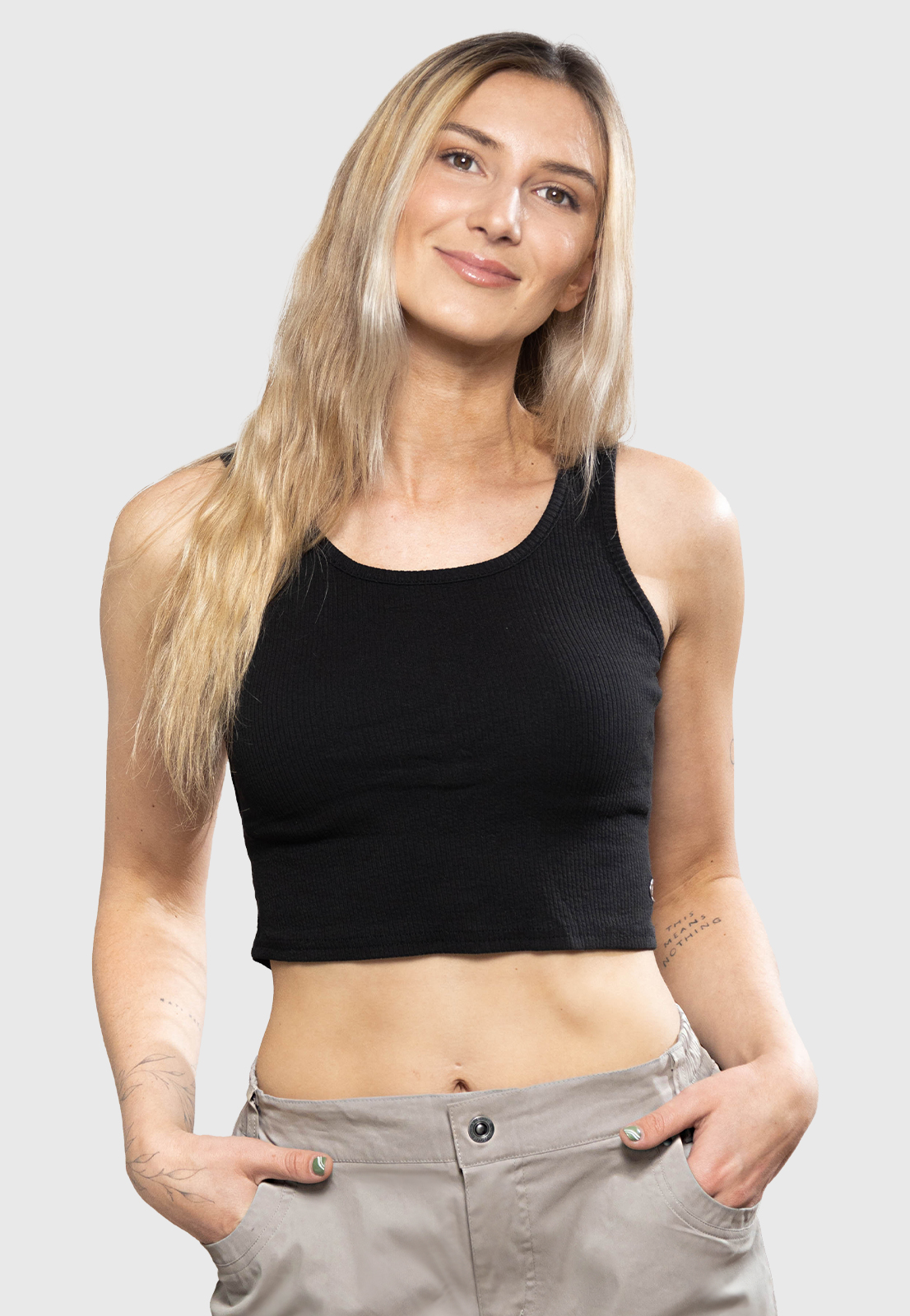 CROP TOP ALL DAY NEGRO MUJER FALCONE - 1