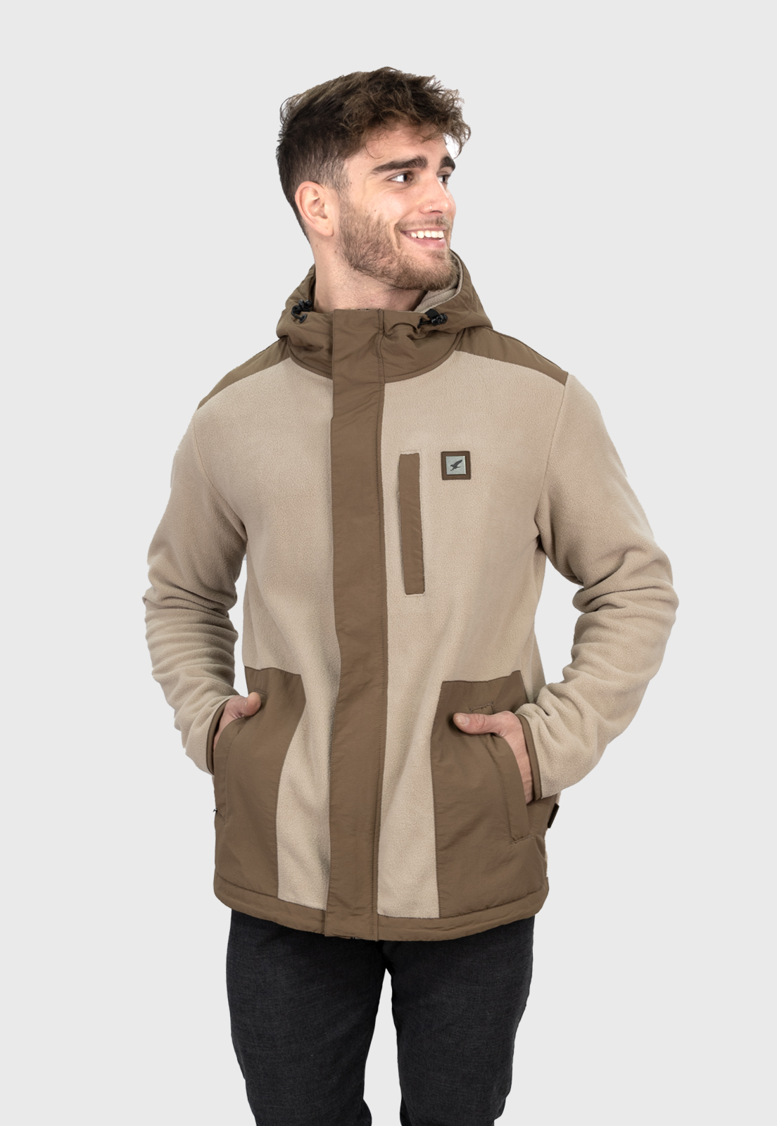 CHAQUETA POLAR JOURNEY BEIGE HOMBRE FALCONE - 1