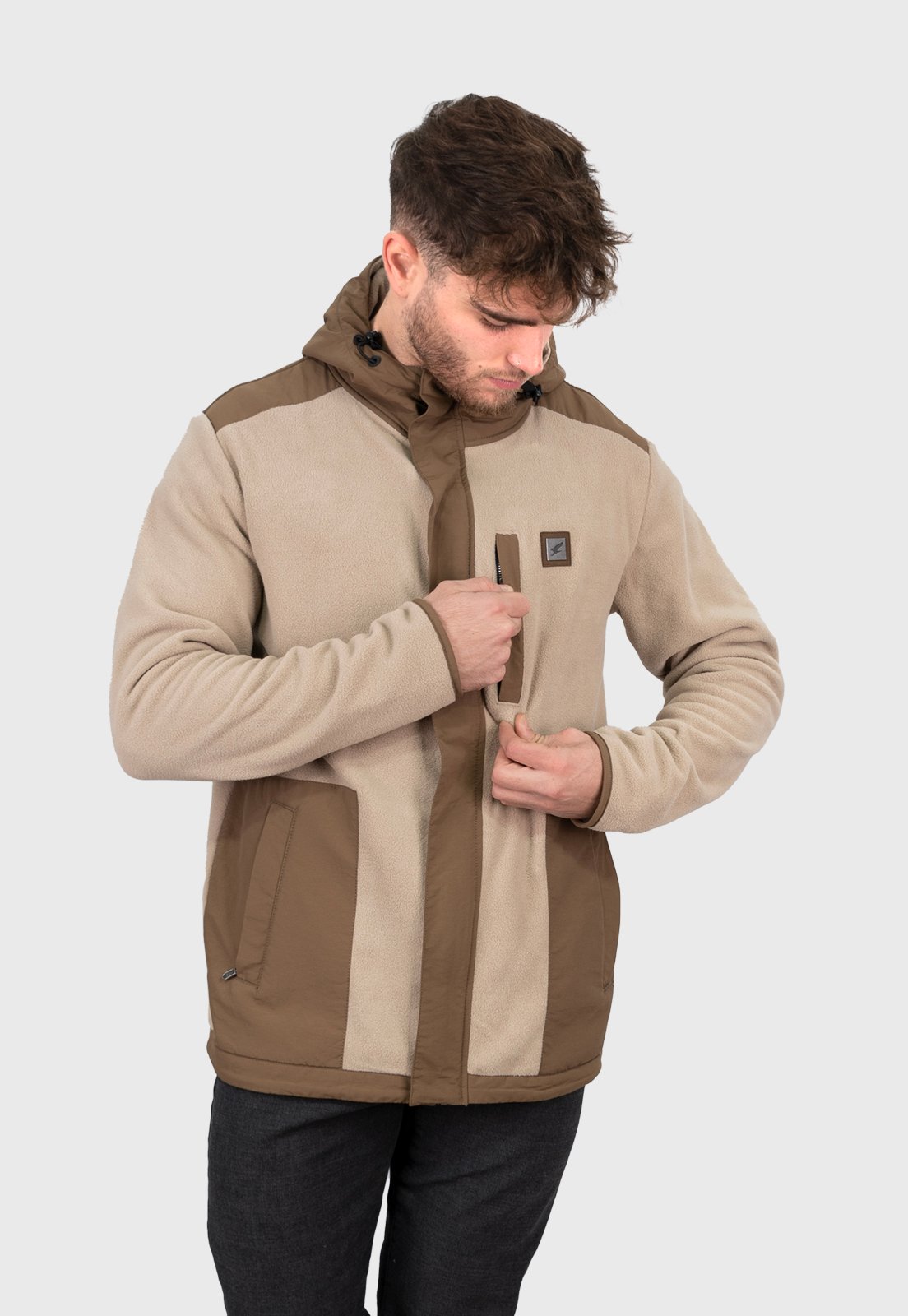 CHAQUETA POLAR JOURNEY BEIGE HOMBRE FALCONE - 4