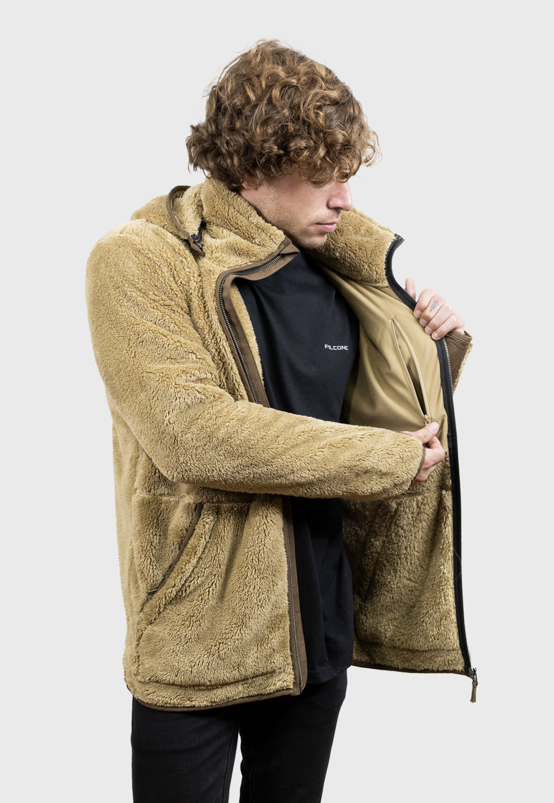 CHAQUETA SHAGGY LANDER V2 CAFE CLARO HOMBRE FALCONE - 4