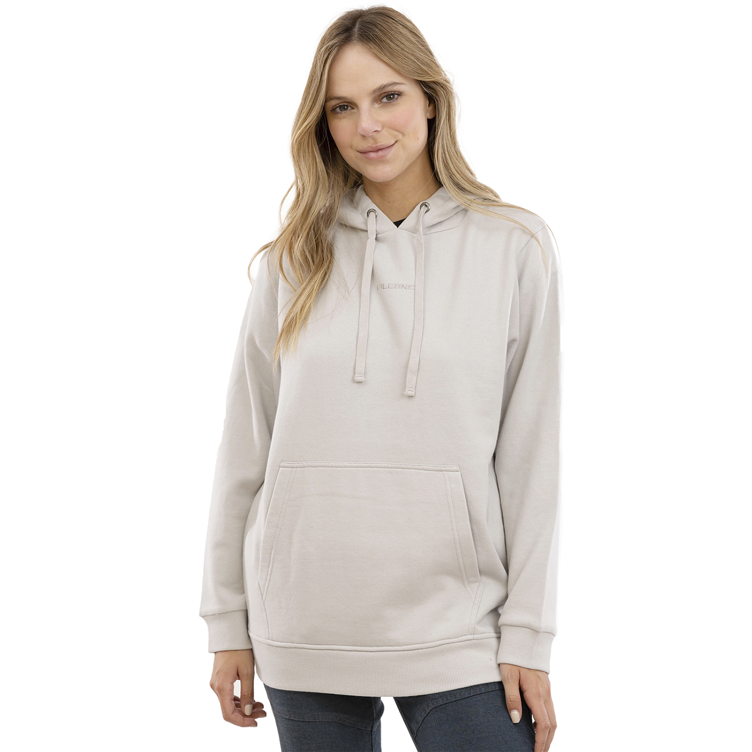 POLERÓN ACID-WASH EMBROIDERY LOGO GRIS MUJER FALCONE - 1