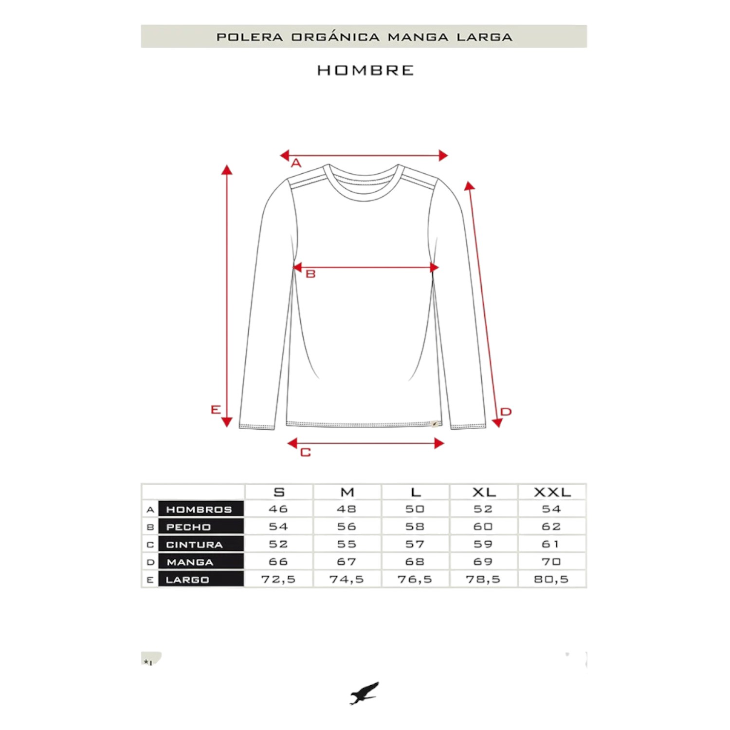 POLERA MANGA LARGA ALGODÓN HOMBRE FALCONE VERDE ORGÁNICA VERTICAL LOGO - 4