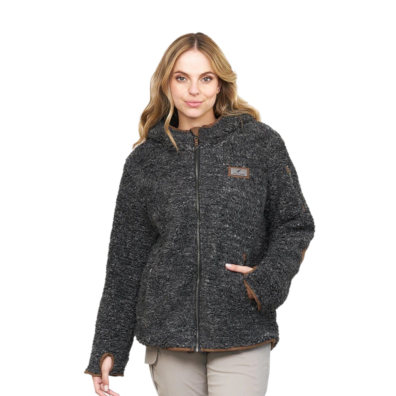 CHAQUETA CHIPORRO CLÁSICA V5 NEGRO MELANGE MUJER FALCONE - 1