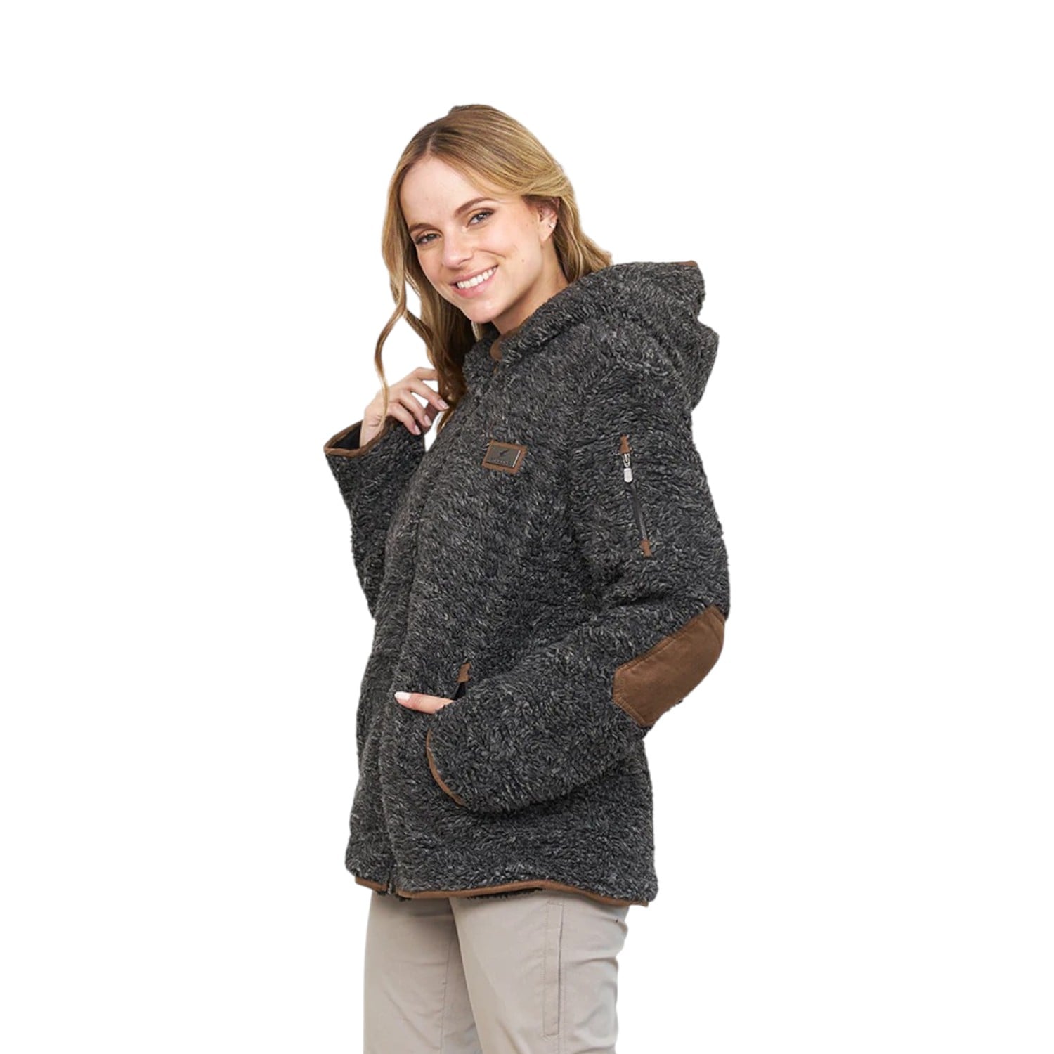 CHAQUETA CHIPORRO CLÁSICA V5 NEGRO MELANGE MUJER FALCONE - 4