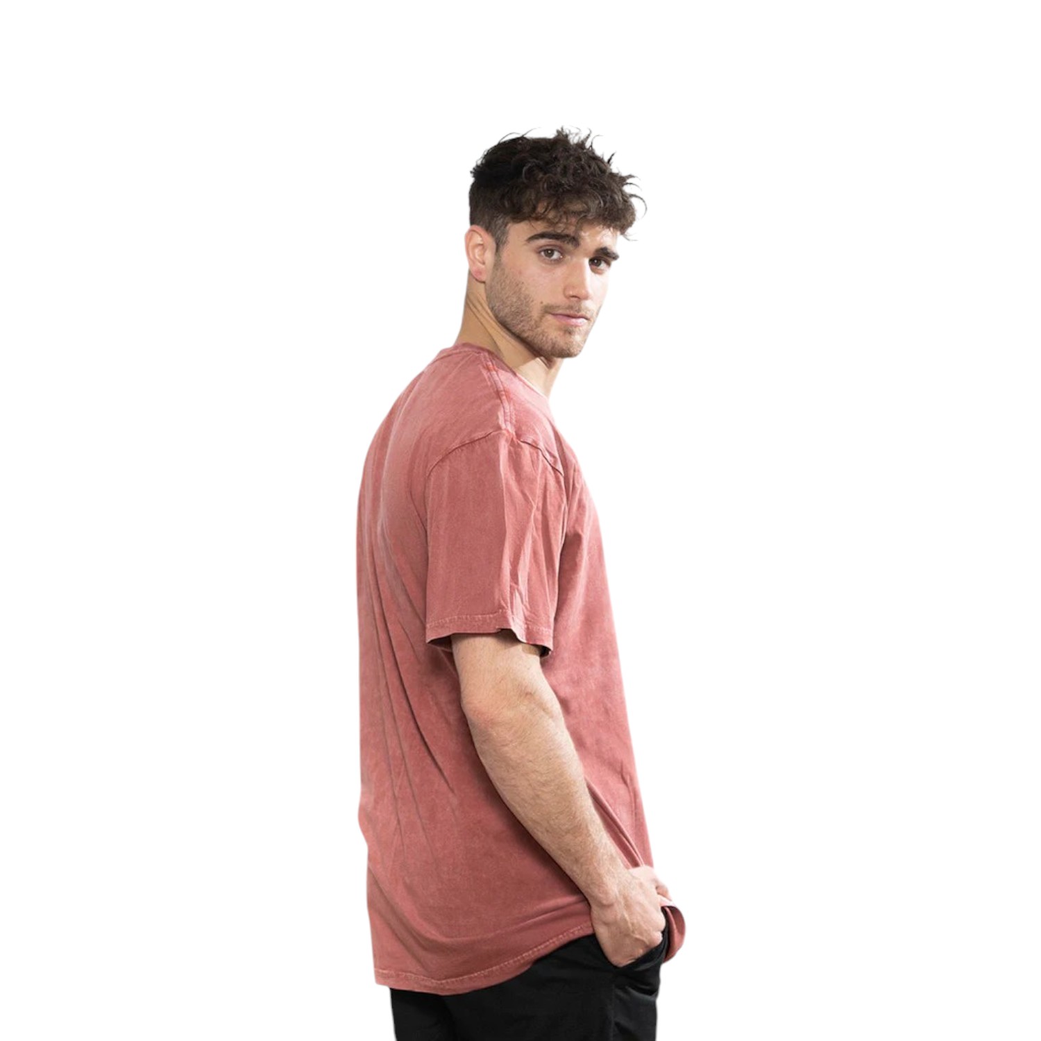 POLERA ORGÁNICA ACID-WASH RECTANGULAR LOGO TERRACOTA HOMBRE FALCONE - 3