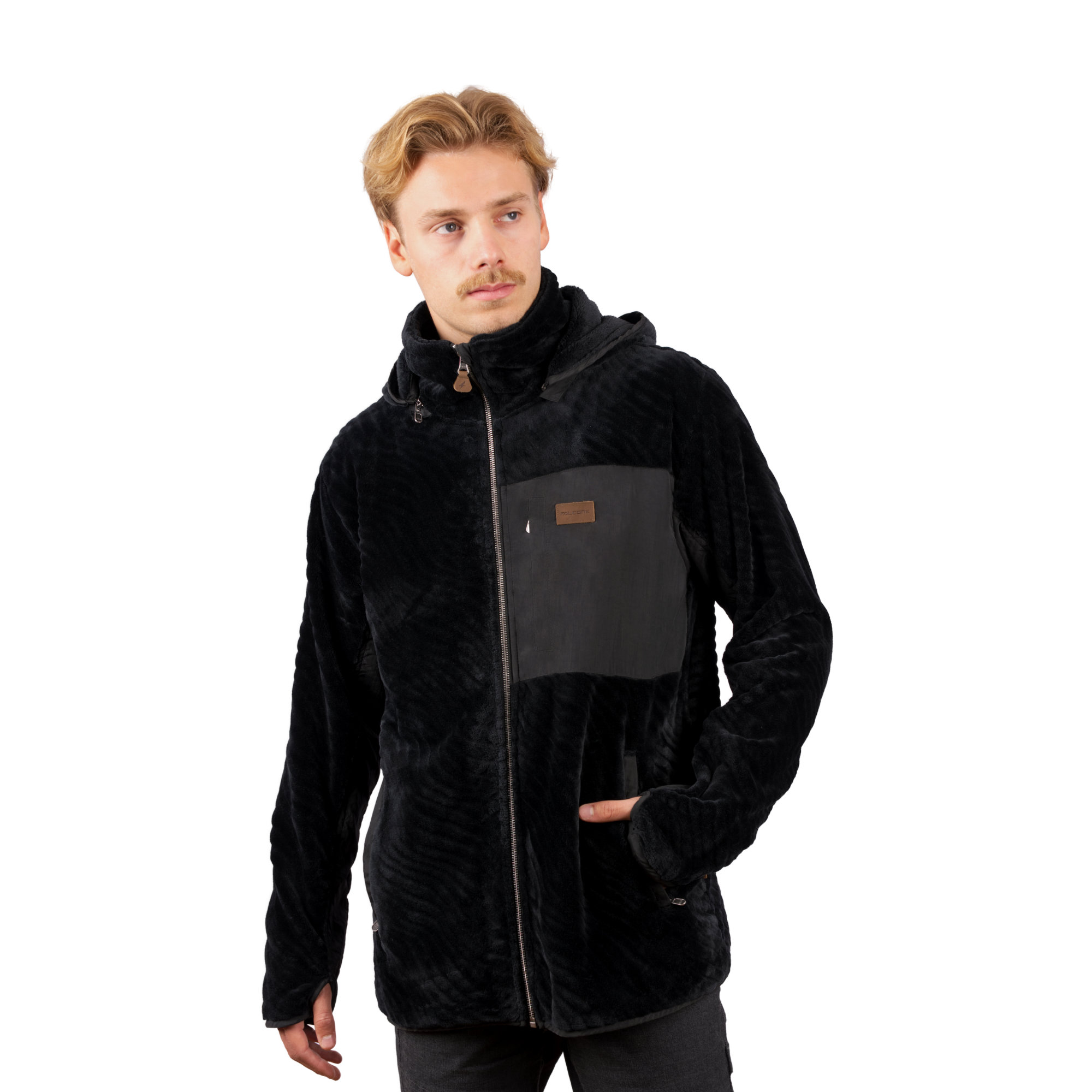 CHAQUETA SHAGGY WAVES NEGRO HOMBRE FALCONE - 1