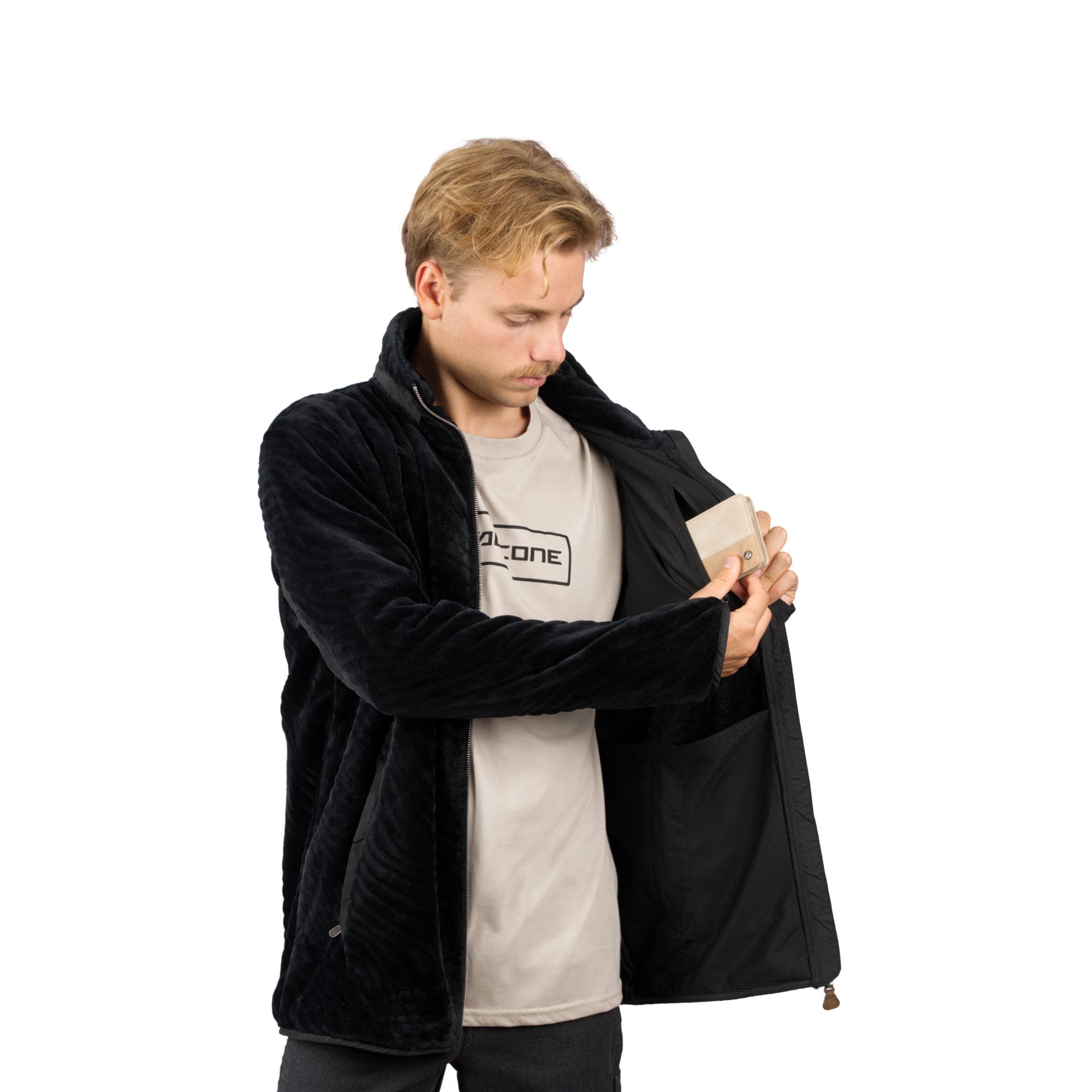 CHAQUETA SHAGGY WAVES NEGRO HOMBRE FALCONE - 5
