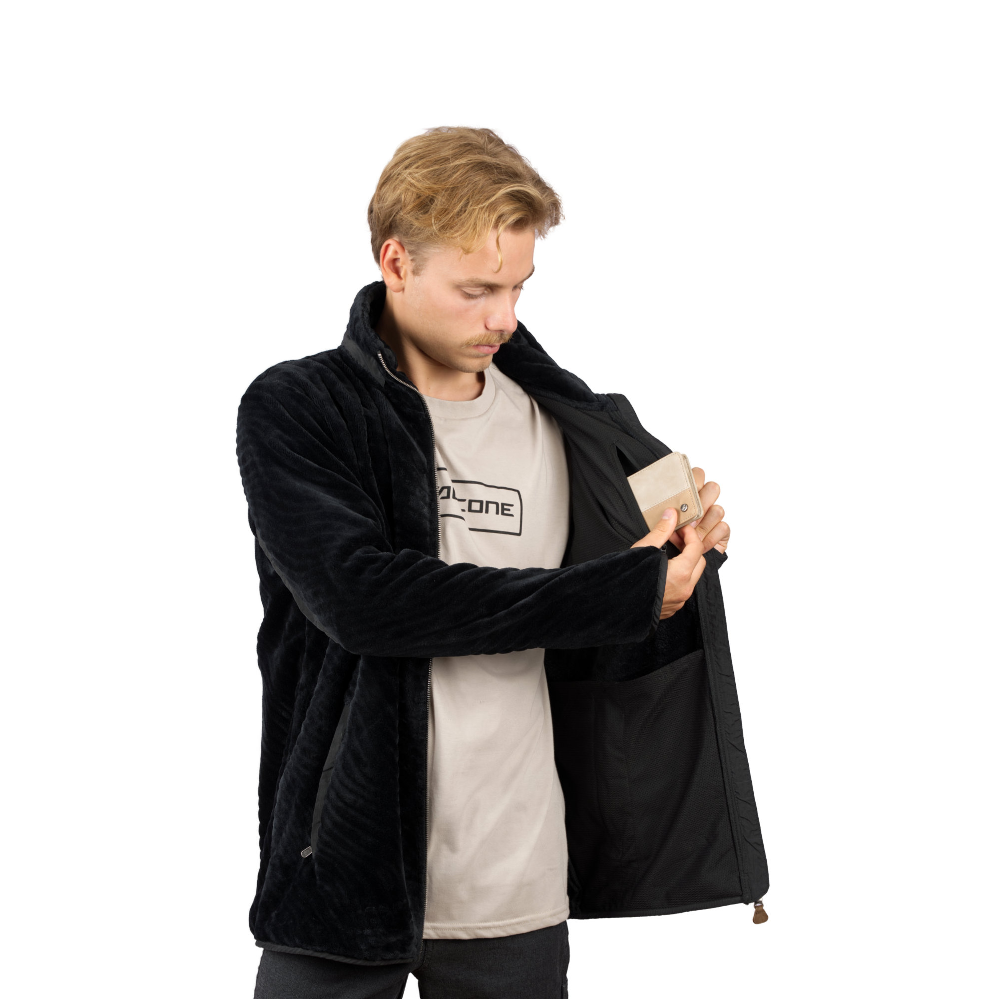 CHAQUETA SHAGGY WAVES NEGRO HOMBRE FALCONE - 5