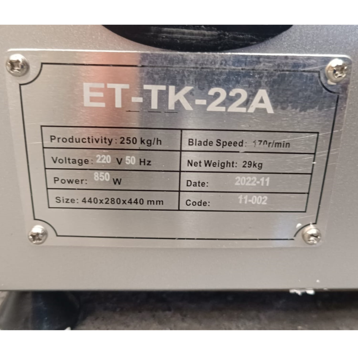MOLEDORA DE CARNE INDUSTRIAL PROCHEF 22 KG. 250 KG/HORA - 7