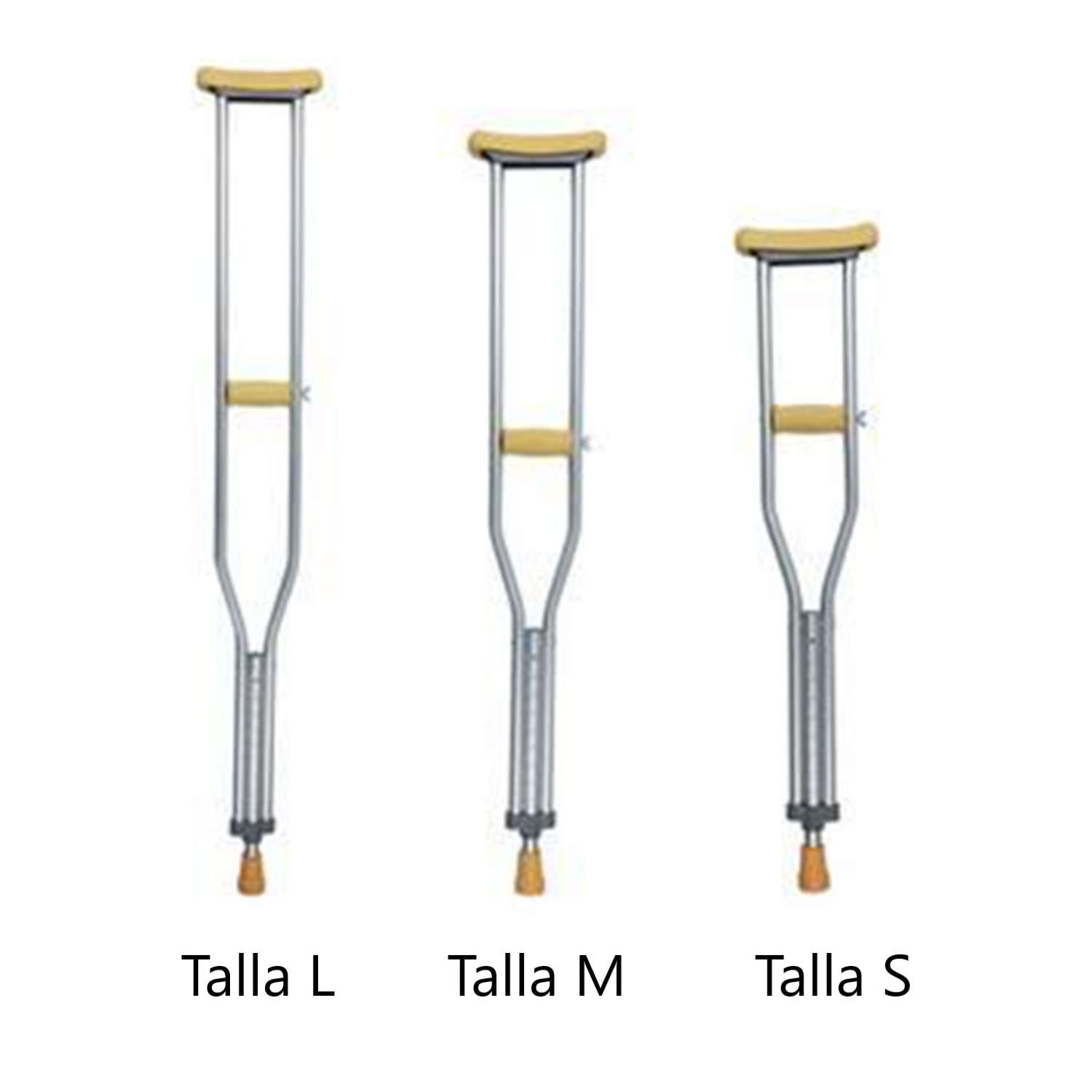PAR DE MULETAS AXILARES PROCHEF DE ALUMINIO AJUSTABLES ULTRA LIVIANAS (TALLA S) - 2