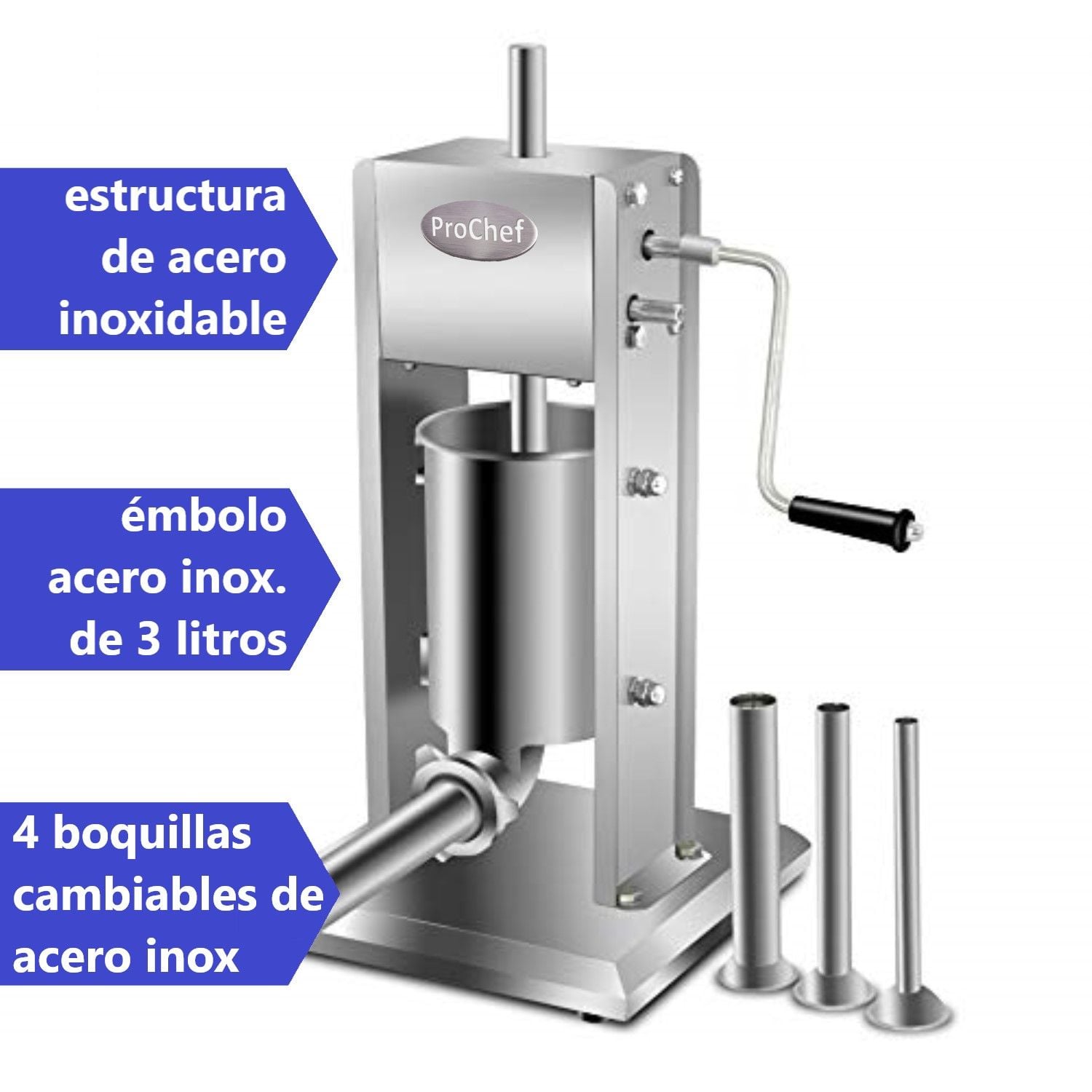 EMBUTIDORA MANUAL VERTICAL 3 LITROS PROCHEF - 5