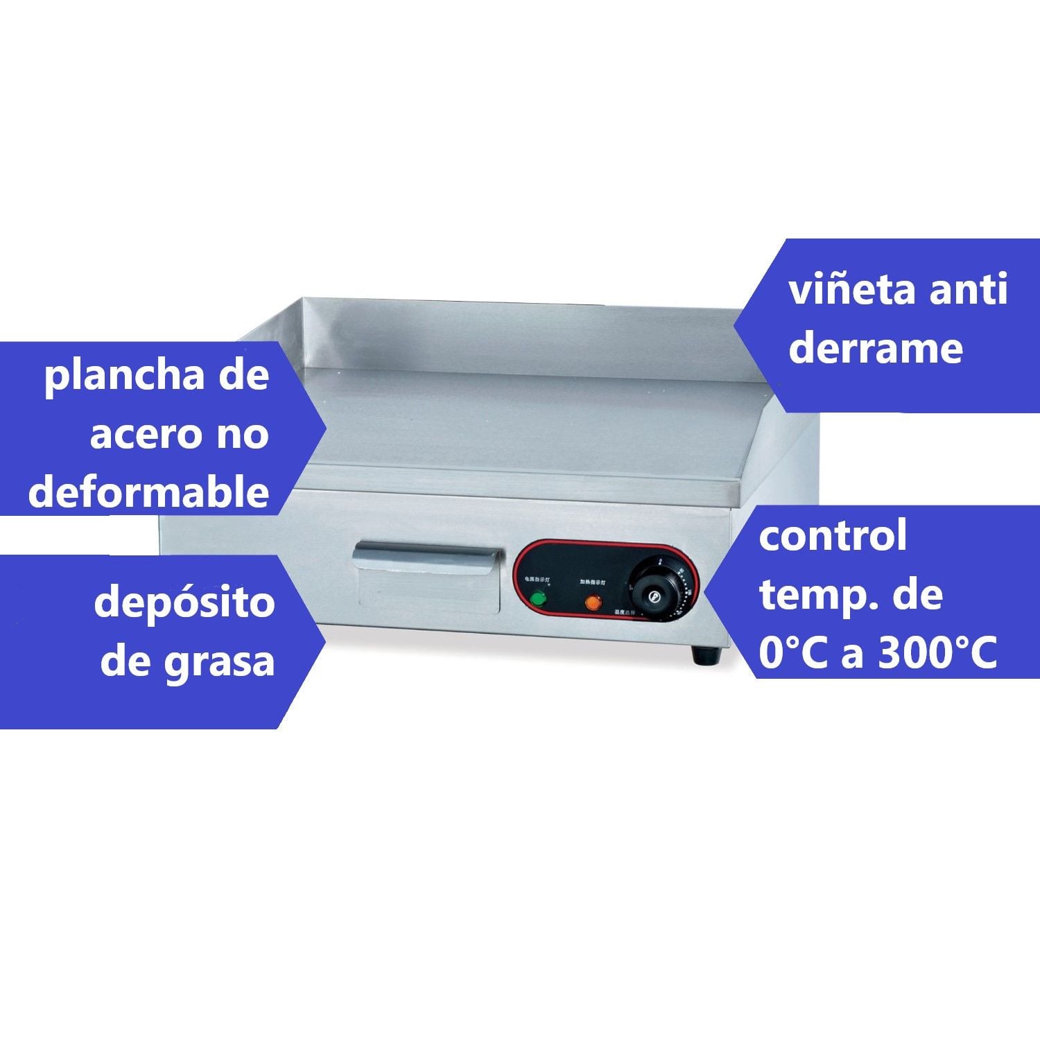 PLANCHA PROCHEF CHURRASQUERA ELECTRICA 73X50 CM INOX EG820 - 7