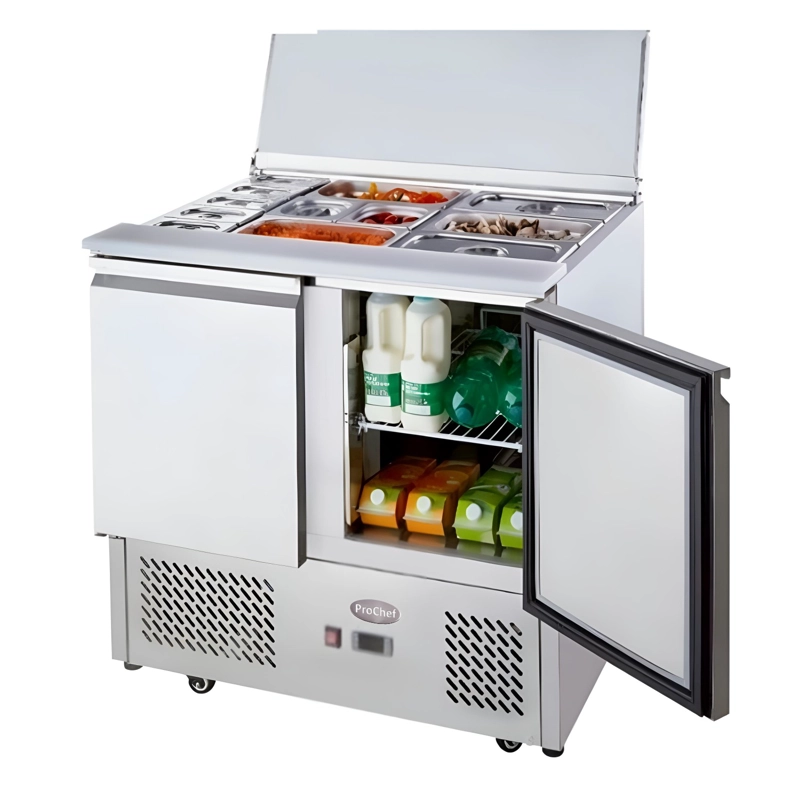 PROCHEF FREEZER INDUSTRIAL PROCHEF MESON REFRIGERADO SALADETTE 90 CM. 300 LT. AC.INOX ESL3800 ESTÁTICO