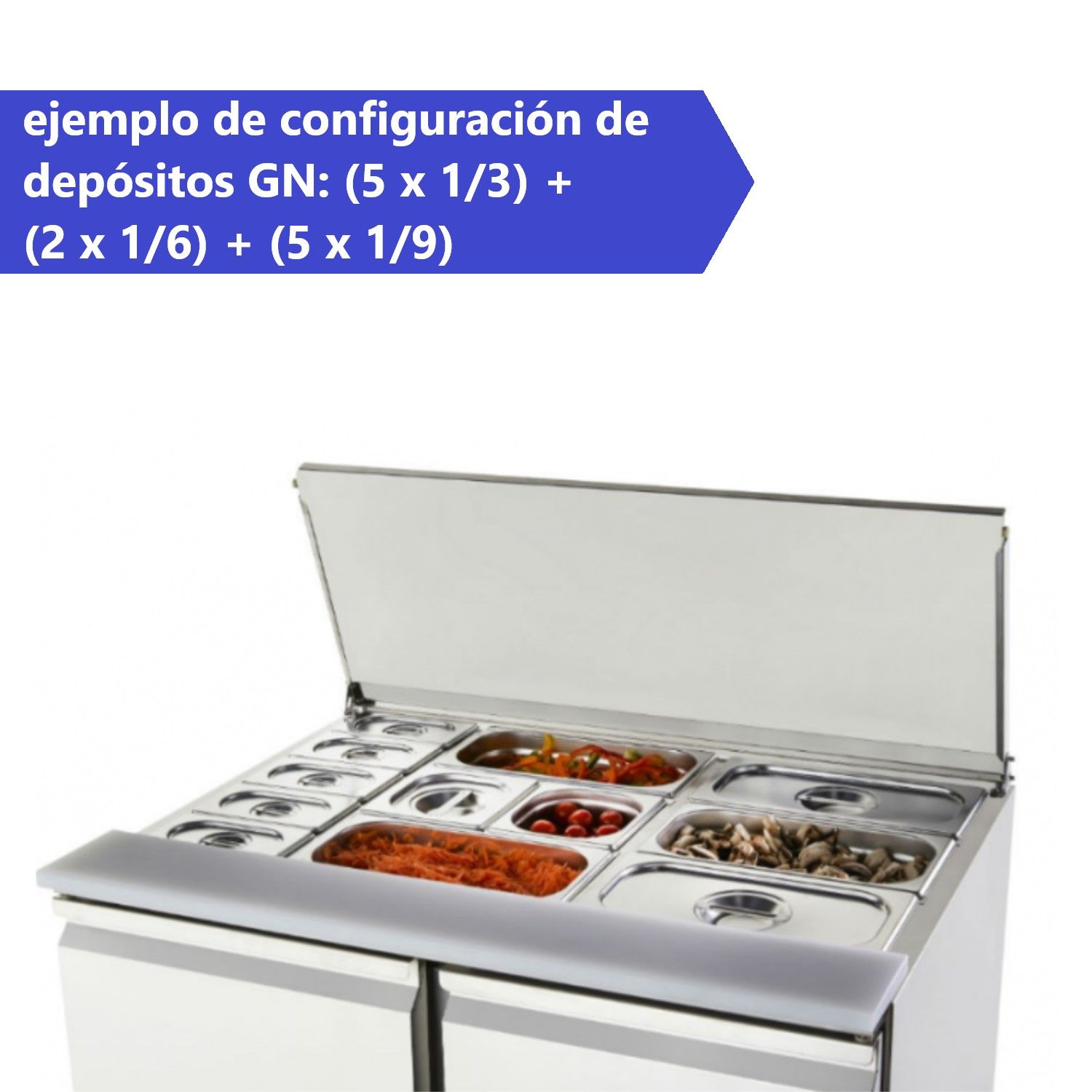 FREEZER INDUSTRIAL PROCHEF MESON REFRIGERADO SALADETTE 90 CM. 300 LT. AC.INOX ESL3800 ESTÁTICO - 7