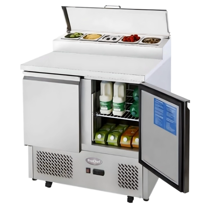 FREEZER INDUSTRIAL PROCHEF MESON REFRIGERADO PIZZERO 90 CM. 300 LT. AC. INOX. ESL3832 ESTÁTICO - 1