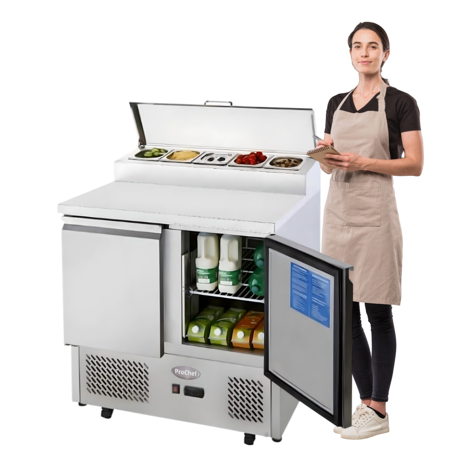 FREEZER INDUSTRIAL PROCHEF MESON REFRIGERADO PIZZERO 90 CM. 300 LT. AC. INOX. ESL3832 ESTÁTICO - 2