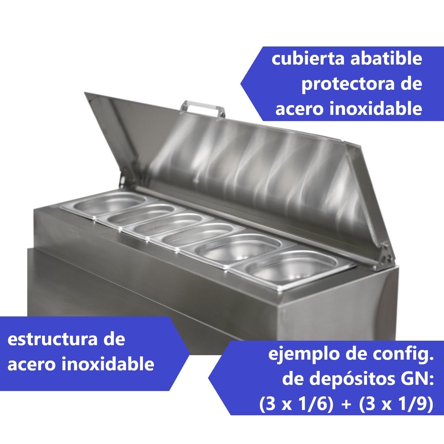 FREEZER INDUSTRIAL PROCHEF MESON REFRIGERADO PIZZERO 90 CM. 300 LT. AC. INOX. ESL3832 ESTÁTICO - 6