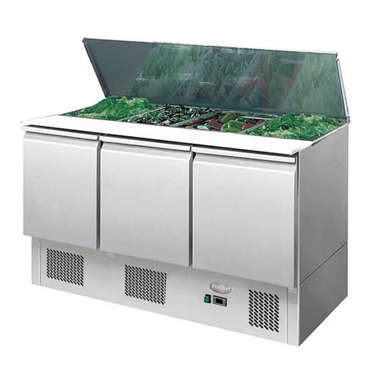 FREEZER INDUSTRIAL PROCHEF ESL3850 380 L ACERO INOXIDABLE 137 CM MESON REFRIGERADO SALADETTE - 3