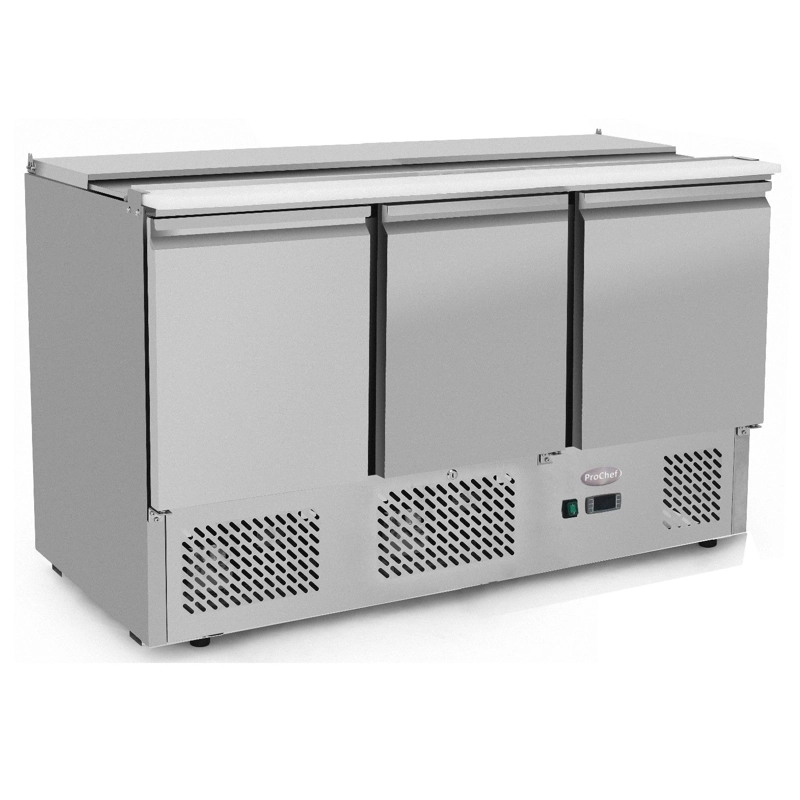 FREEZER INDUSTRIAL PROCHEF ESL3850 380 L ACERO INOXIDABLE 137 CM MESON REFRIGERADO SALADETTE - 4